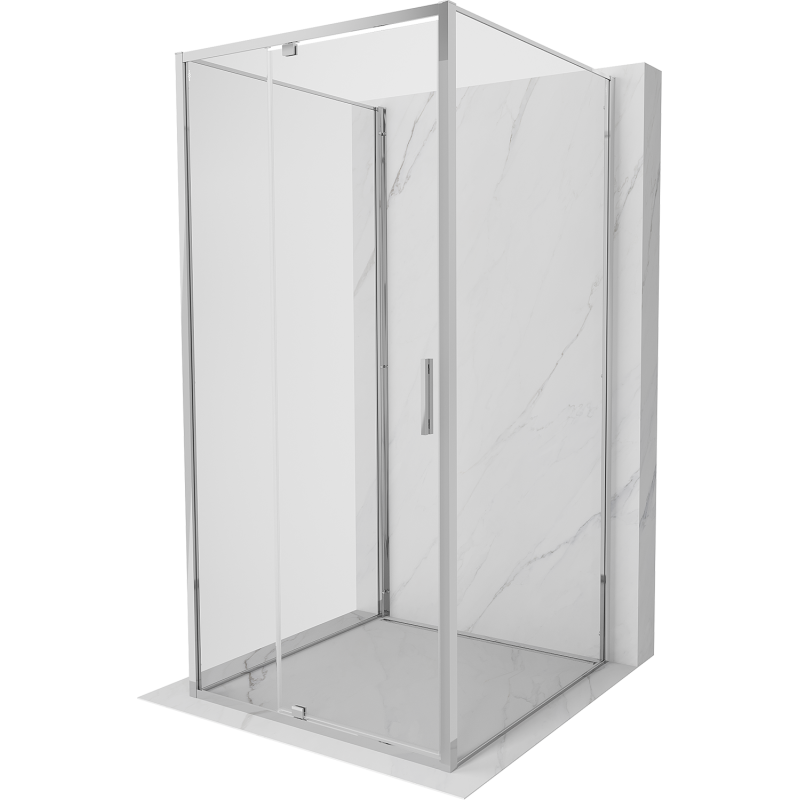 Mexen Exo-3S kabina prysznicowa 3-ścienna uchylna 110 x 110 cm, transparent, chrom - 819-110-110-01-00-3S
