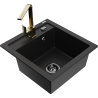 Mexen Vito zlewozmywak granitowy 1-komorowy z baterią kuchenną Rita, czarny - 6503-77-670300-50-B
