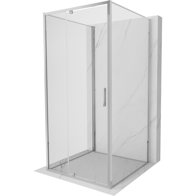 Mexen Exo-R 3S kabina prysznicowa 3-ścienna uchylna 120 x 120 cm, transparent, chrom - 819-120-120-01-00-3S