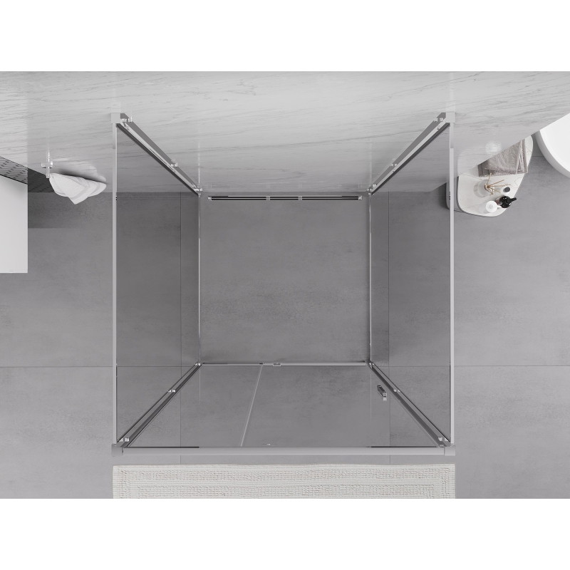 Mexen Exo-R 3S 3-väggs duschkabin 120 x 120 cm, transparent, krom - 819-120-120-01-00-3S