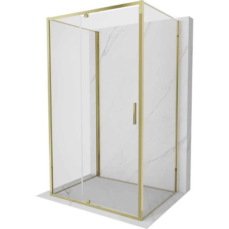 Mexen Exo-3S treväggs duschkabin med gångjärn 105 x 70 cm, transparent, guld - 819-105-070-50-00-3S