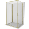 Mexen Exo-3S trīssienu dušas kabīne 125 x 75 cm, caurspīdīga, zelta - 819-125-075-50-00-3S