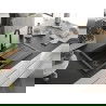 Mexen Bruno granieten spoelbak 1-kompartment met afdruiprek 795 x 495 mm, zwart/zilveren metallic, zwarte sifon - 6513791010-73?