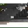 Mexen Bruno granieten wastafel 1-kompartement met afdruiprek 795 x 495 mm, zwart/zilver metallic, sifon chroom - 6513791010-73