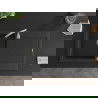 Mexen Leo granieten spoelbak 1-kompartement met afdruiprek 900 x 500 mm, zwart/zilvere metallic, chromen sifon - 6501901010-73