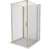 Mexen Exo-R 3S duschkabin 3-väggs svängbar 100 x 100 cm, transparent, guld - 819-100-100-50-00-3S
