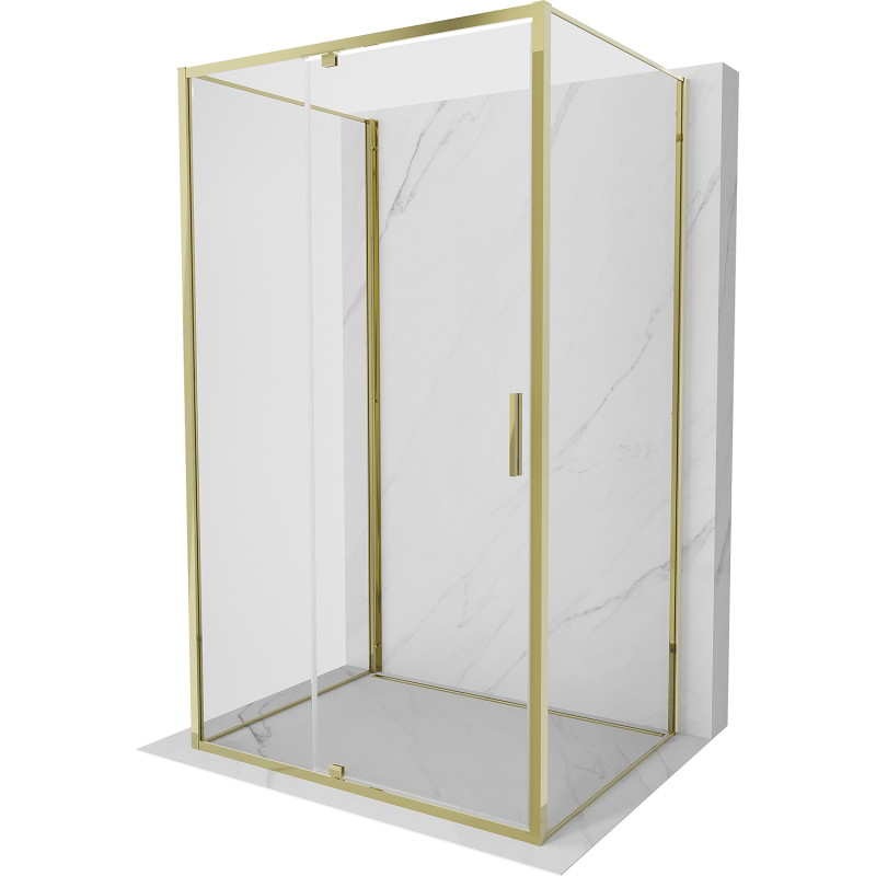 Mexen Exo-R 3S kabina prysznicowa 3-ścienna uchylna 100 x 110 cm, transparent, złota - 819-100-110-50-00-3S