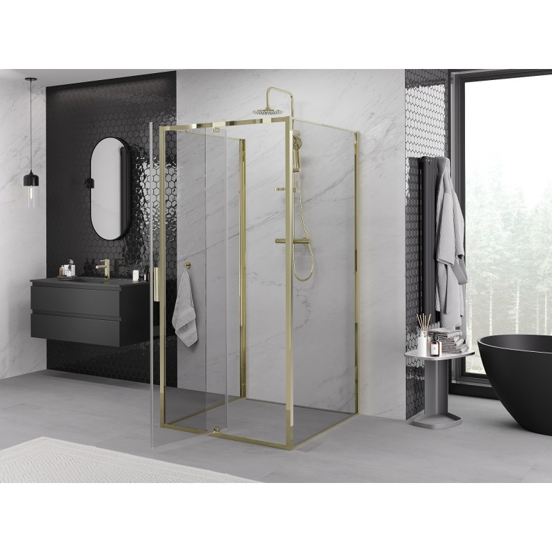 Mexen Exo-R 3S 3-sidig duschkabin 110 x 110 cm, transparent, guld - 819-110-110-50-00-3S