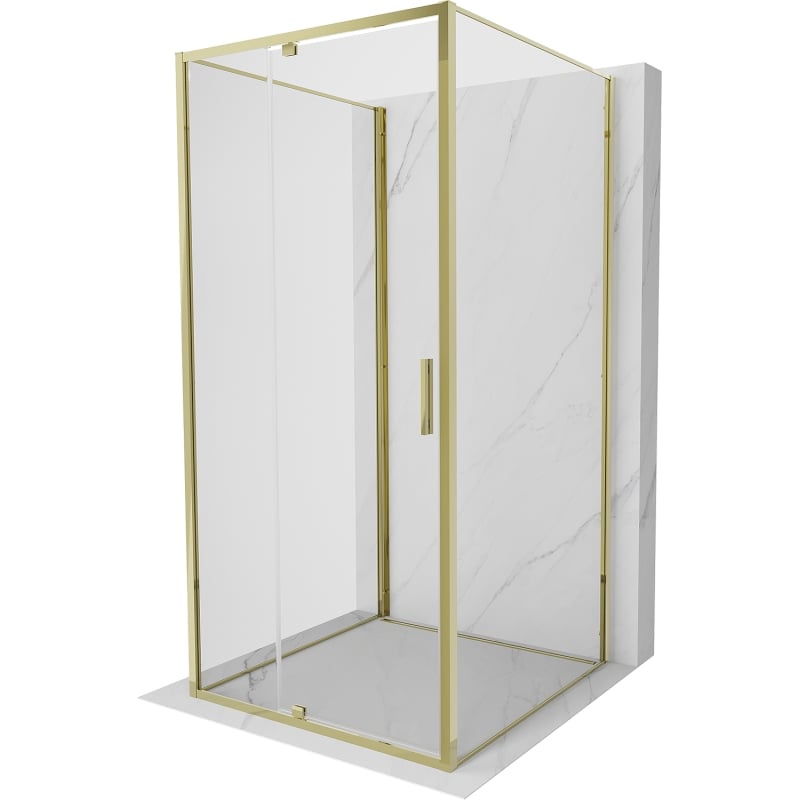Mexen Exo-R 3S 3-sidig duschkabin 110 x 110 cm, transparent, guld - 819-110-110-50-00-3S