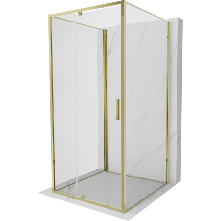 Mexen Exo-3S 3-sienu dušas kabīne 110 x 110 cm, caurspīdīga, zelta - 819-110-110-50-00-3S