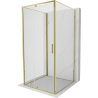 Mexen Exo-R 3S cabina doccia 3 lati a battente 110 x 110 cm, trasparente, dorata - 819-110-110-50-00-3S