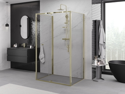 Mexen Exo-R 3S kabina prysznicowa 3-ścienna uchylna 130 x 120 cm, transparent, złota - 819-130-120-50-00-3S