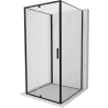 Mexen Exo-R 3S kabina prysznicowa 3-ścienna uchylna 95 x 95 cm, transparent, czarna - 819-095-095-70-00-3S