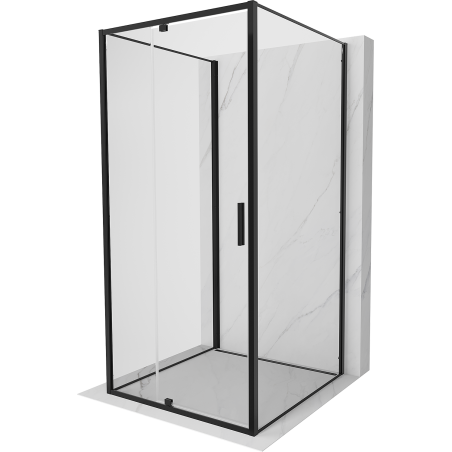 Mexen Exo-3S dušas kabīne ar 3 sienām atverama 100 x 100 cm, caurspīdīga, melna - 819-100-100-70-00-3S