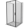 Mexen Exo-R 3S Duschkabine 3-seitig schwenkbar 110 x 110 cm, transparent, schwarz - 819-110-110-70-00-3S