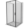 Mexen Exo-R 3S dušinurk 3-seinaline pöörduks 110 x 110 cm, läbipaistev, must - 819-110-110-70-00-3S
