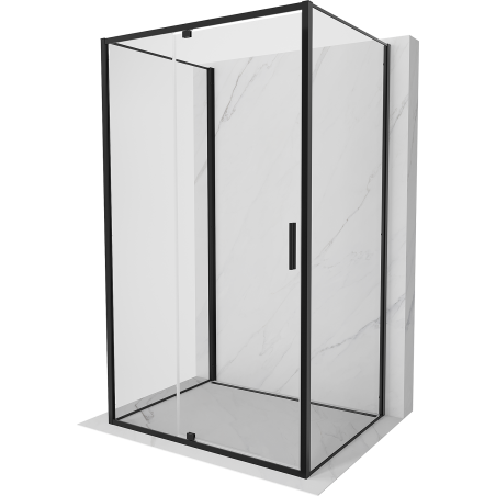 Mexen Exo-3S dušas kabīne 3-sienas atverama 115 x 70 cm, caurspīdīga, melna - 819-115-070-70-00-3S