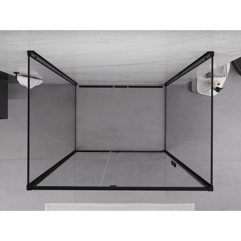 Mexen Exo-3S kabina prysznicowa 3-ścienna uchylna 155 x 70 cm, transparent, czarna - 819-155-070-70-00-3S
