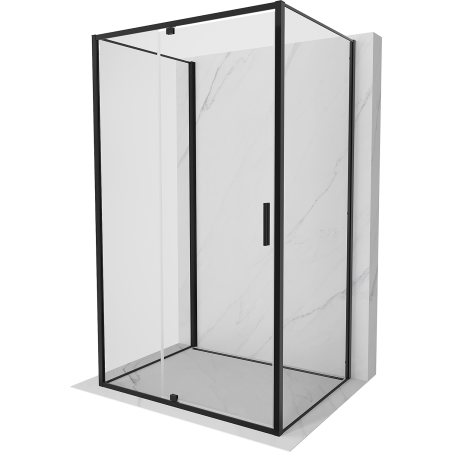 Mexen Exo-R 3S cabina de ducha abatible de 3 paredes 120 x 90 cm, transparente, negra - 819-120-090-70-00-3S