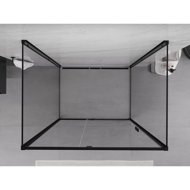 Mexen Exo-3S dušas kabīne 3-sienu atvāžamā 125 x 110 cm, caurspīdīga, melna - 819-125-110-70-00-3S