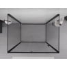 Mexen Exo-3S 3-sienu atverama dušas kabīne 130 x 110 cm, caurspīdīga, melna - 819-130-110-70-00-3S