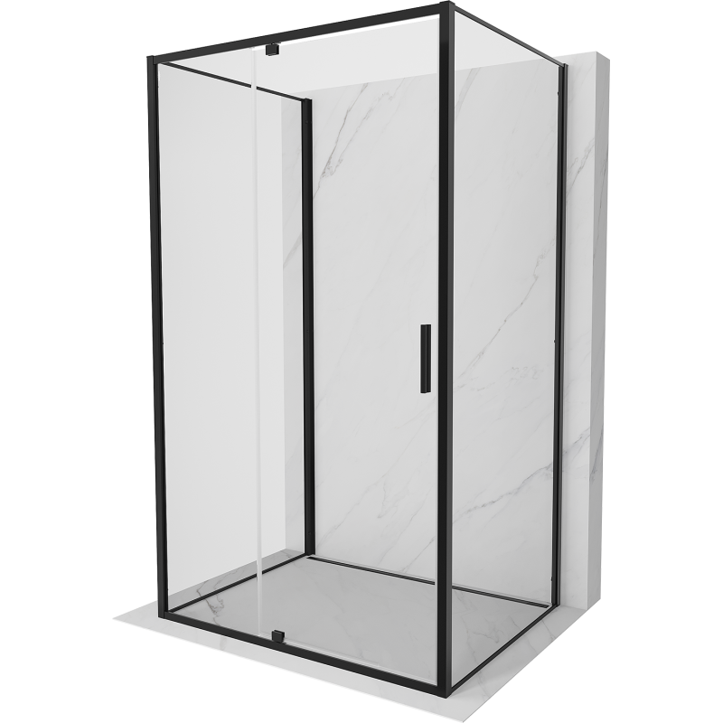Mexen Exo-3S kabina prysznicowa 3-ścienna uchylna 140 x 110 cm, transparent, czarna - 819-140-110-70-00-3S