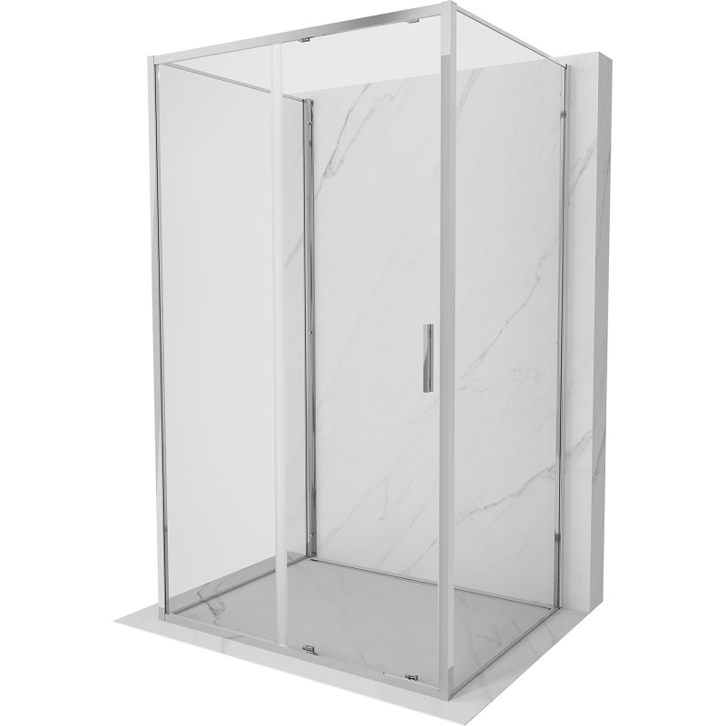 Mexen Exo-S 3S καμπίνα ντους 3-τοίχων συρόμενη 145 x 70 εκ., διαφανής, χρώμιο