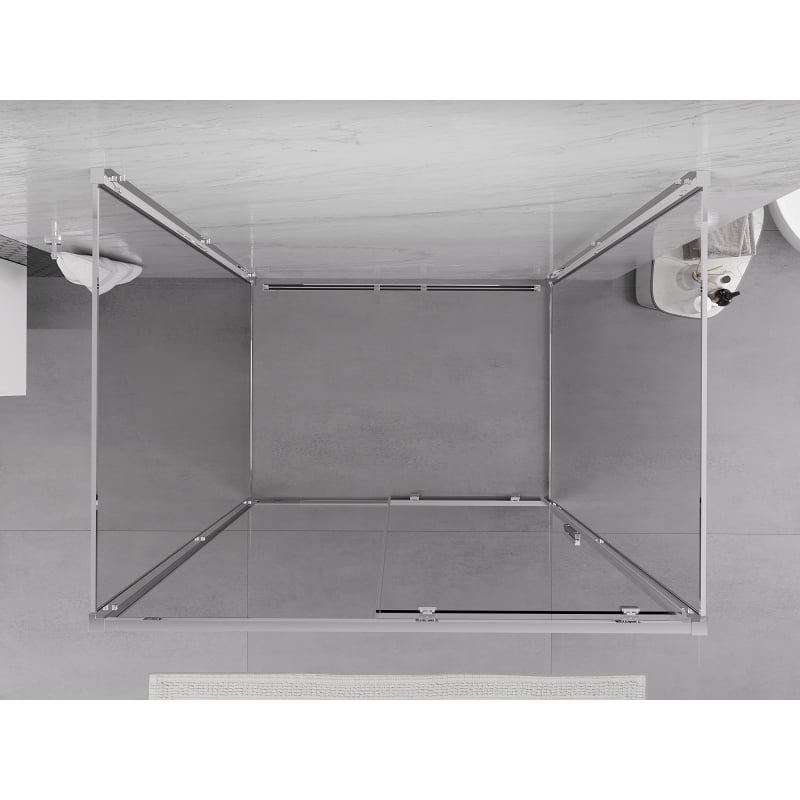 Mexen Exo-S 3S Duschkabine 3-seitig schiebbar 95 x 75 cm, transparent, chrom - 8151-095-075-01-00-3S