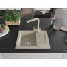 Mexen Enzo évier en granit 1 bac avec égouttoir et robinet de cuisine Duero, beige - 6506-69-671600-69