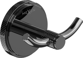 Mexen Gravo crochet double pour serviette, chrome noir - 70A93012-73
