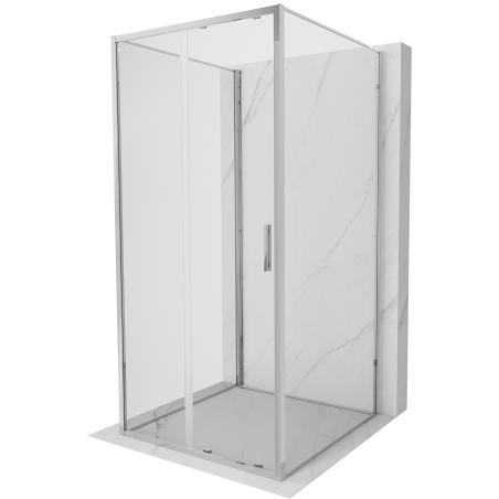 Mexen Exo-S 3S kolmen seinän liukuovinen suihkukoppi 90 x 90 cm, läpinäkyvä, kromi - 8151-090-090-01-00-3S