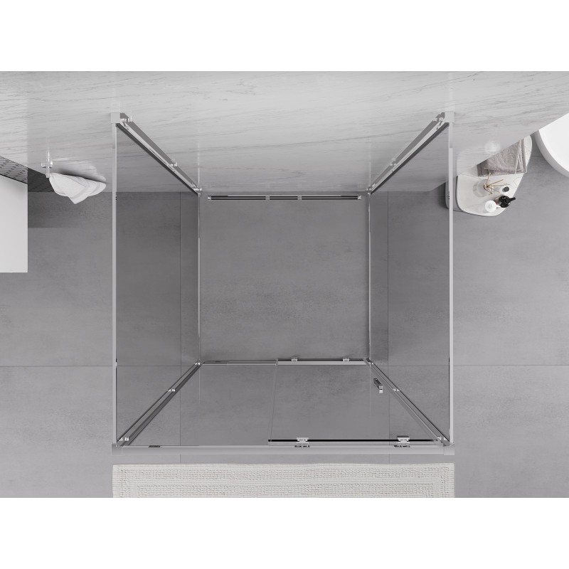 Mexen Exo-3S dušas kabīne ar 3 sienām, bīdāmās durvis 90 x 90 cm, caurspīdīgs, hroms - 8151-090-090-01-00-3S