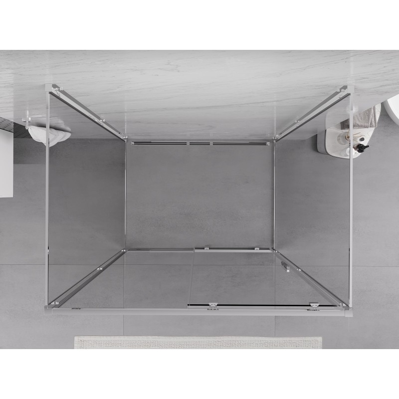 Mexen Exo-3S 3-sienu dušas kabīne ar bīdāmām durvīm 115 x 90 cm, caurspīdīga, hroma - 8151-115-090-01-00-3S