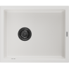 Mexen Pedro zlewozmywak granitowy 1-komorowy 560 x 460 mm, biały, syfon czarny - 6508561000-20-B