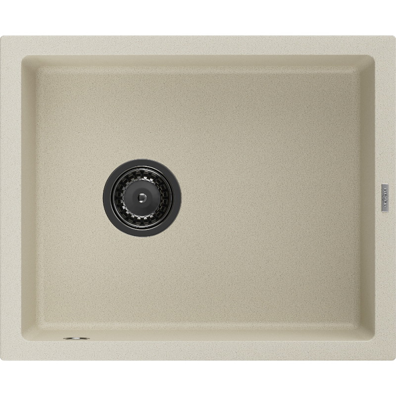 Mexen Pedro graniidist köögivalamu, 1-sektsiooniline, 560 x 460 mm, beež, must sifoon - 6508561000-69-B