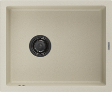 Mexen Pedro lavello in granito 1-vasca 560 x 460 mm, beige, sifone nero - 6508561000-69-B