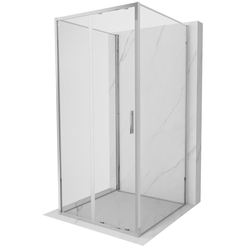 Mexen Exo-3S cabine de duche de 3 paredes de correr 100 x 100 cm, transparente, cromada - 8151-100-100-01-00-3S