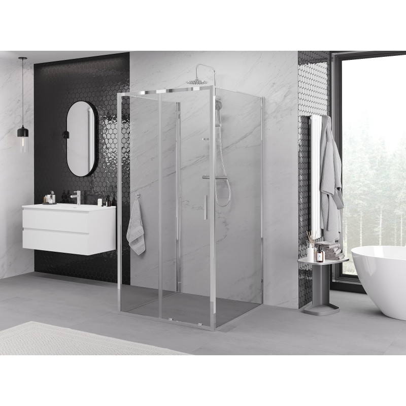 Mexen Exo-S 3S Duschkabine dreiseitig verschiebbar 100 x 100 cm, transparent, Chrom - 8151-100-100-01-00-3S