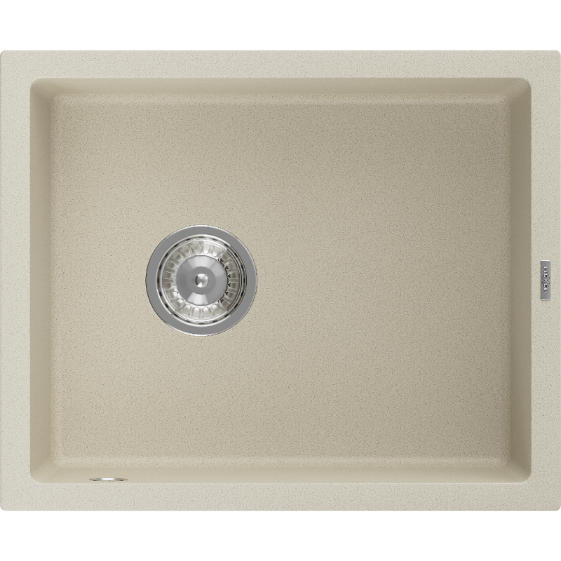 Mexen Pedro granit gootsteen 1-komerig 560 x 460 mm, beige, sifon chroom - 6508561000-69
