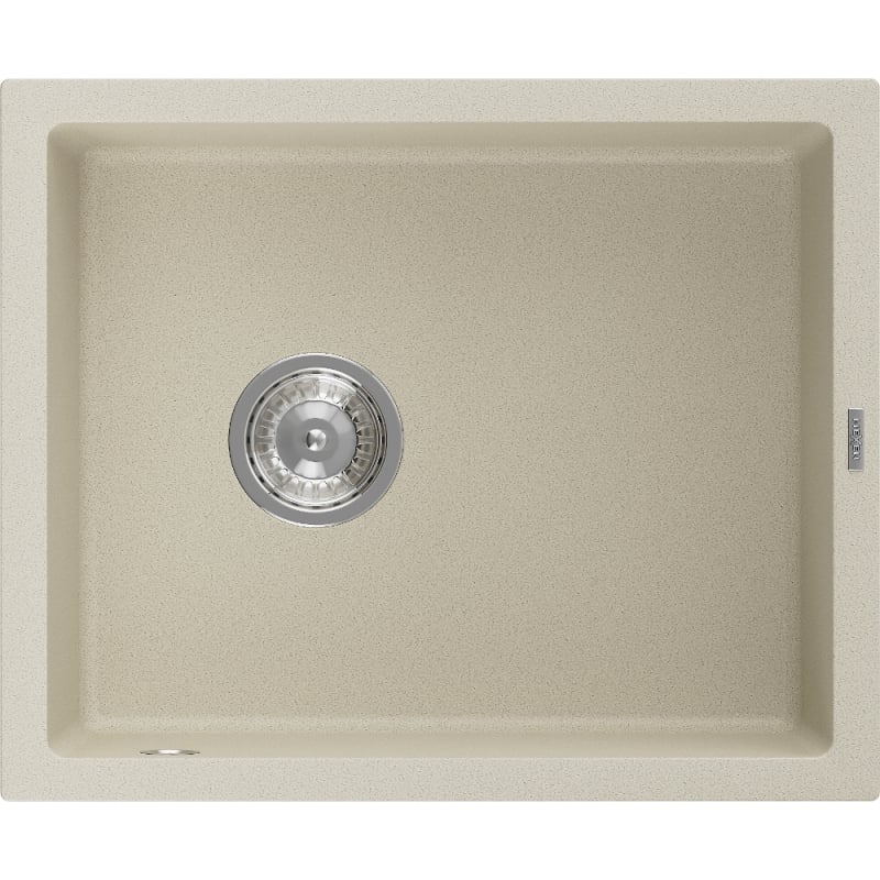 Mexen Pedro granite sink 1-bowl 560 x 460 mm, beige, chrome siphon - 6508561000-69