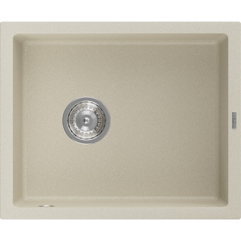 Mexen Pedro granitni sudoper s jednom komorom 560 x 460 mm, bež, kromirani sifon - 6508561000-69