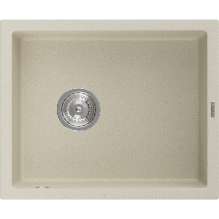 Mexen Pedro granit gootsteen 1-komerig 560 x 460 mm, beige, sifon chroom - 6508561000-69