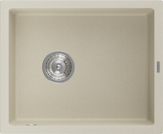 Mexen Pedro Granitspüle einbecken mit Abmessungen 560 x 460 mm, beige, Siphon Chrom - 6508561000-69