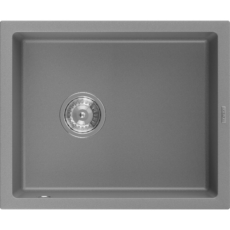 Mexen Pedro granitni sudoper s jednom komorom 560 x 460 mm, sivi, sifon krom - 6508561000-71
