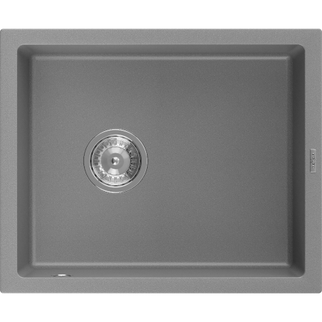 Mexen Pedro Granitspüle 1-Becken 560 x 460 mm, grau, Siphon Chrom - 6508561000-71