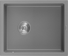 Mexen Pedro Granitspüle 1-Becken 560 x 460 mm, grau, Siphon Chrom - 6508561000-71