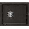 Mexen Pedro évier en granit 1 bac 560 x 460 mm, noir/doré métallisé, siphon chromé - 6508561000-75