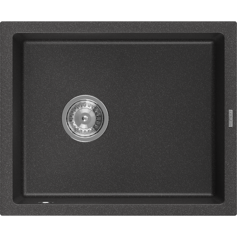 Mexen Pedro 1-allasinen graniittiallas, 560 x 460 mm, musta pilkullinen, krominen sihvilä - 6508561000-76
