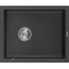 Mexen Pedro Granitische gootsteen met 1 bak 560 x 460 mm, zwart gespikkeld, chroom sifon - 6508561000-76