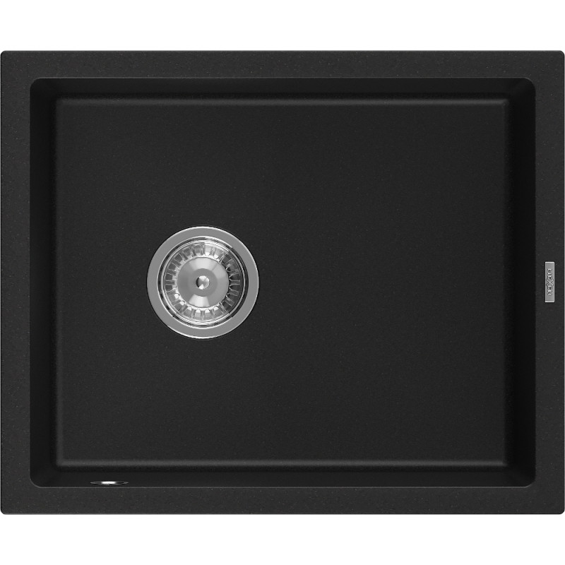 Mexen Pedro granitni sudoper s jednom komorom 560 x 460 mm, crni, sifon krom - 6508561000-77
